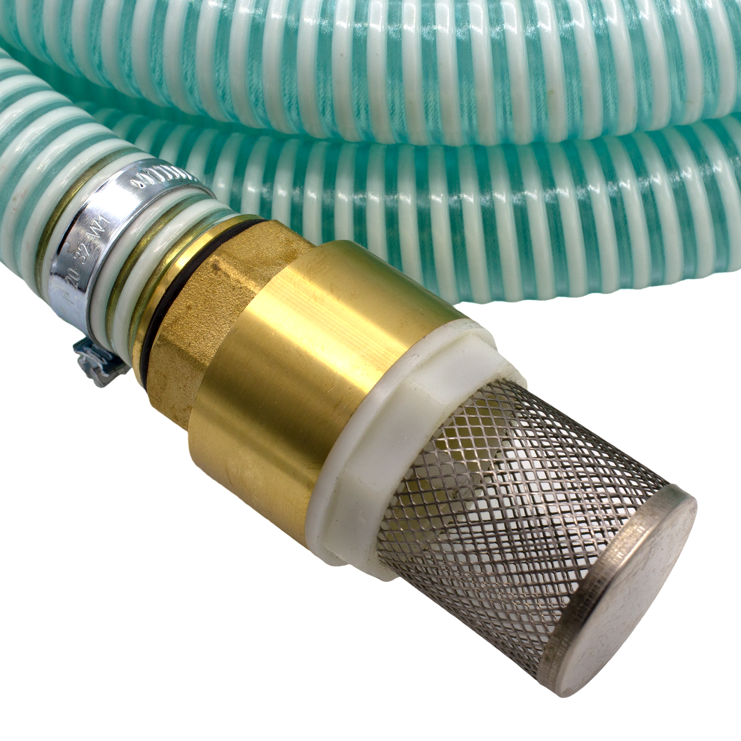 Saugschlauch_Saugkorb_1_F VARIOSAN Saugschlauch-Garnitur 11749, 1", 7 m, Spiralschlauch, Fußventil, Saugkupplung