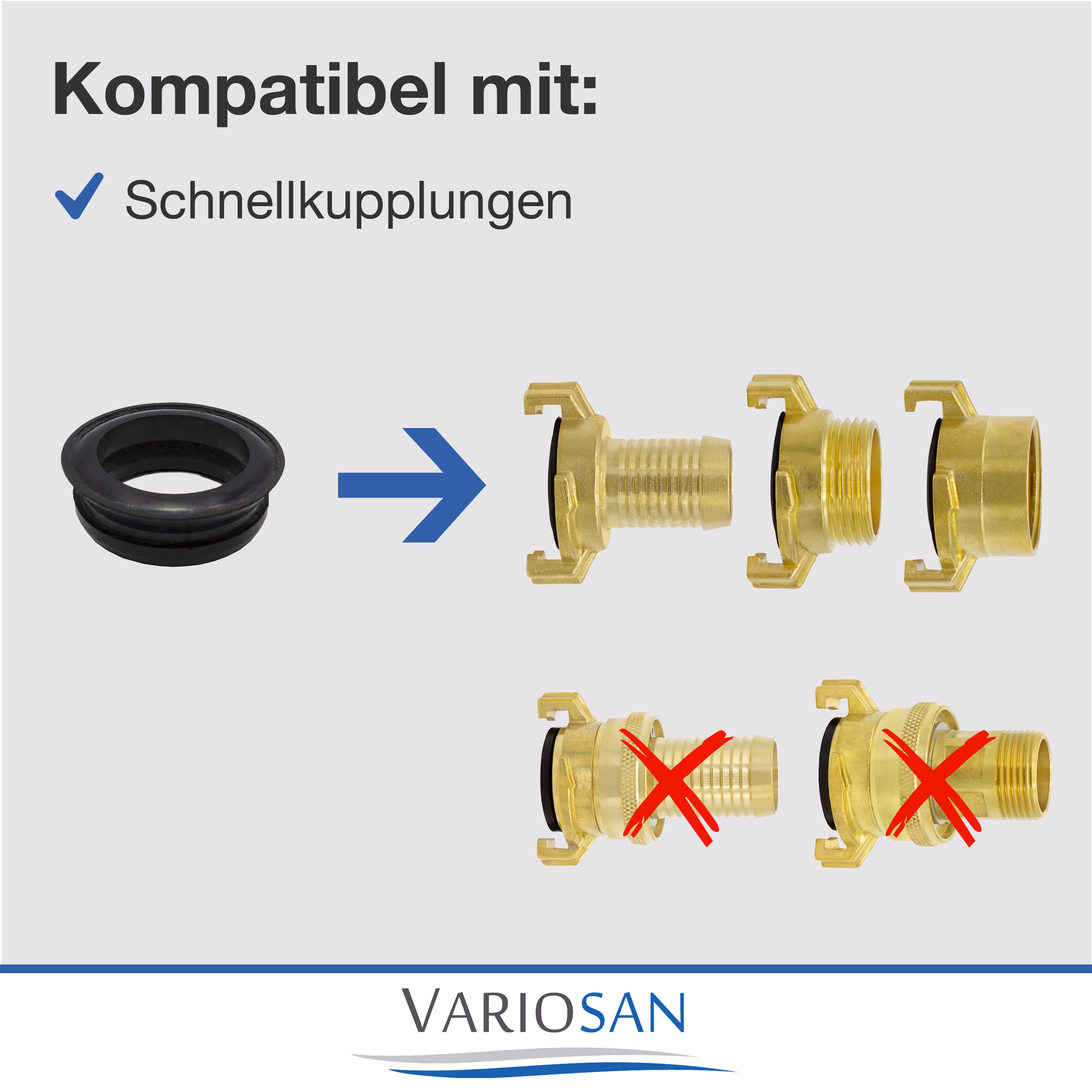 VARIOSAN Schnellkupplung Ersatzdichtung 12388, 10 Stück, universal, Gummi, schwarz, System Geka