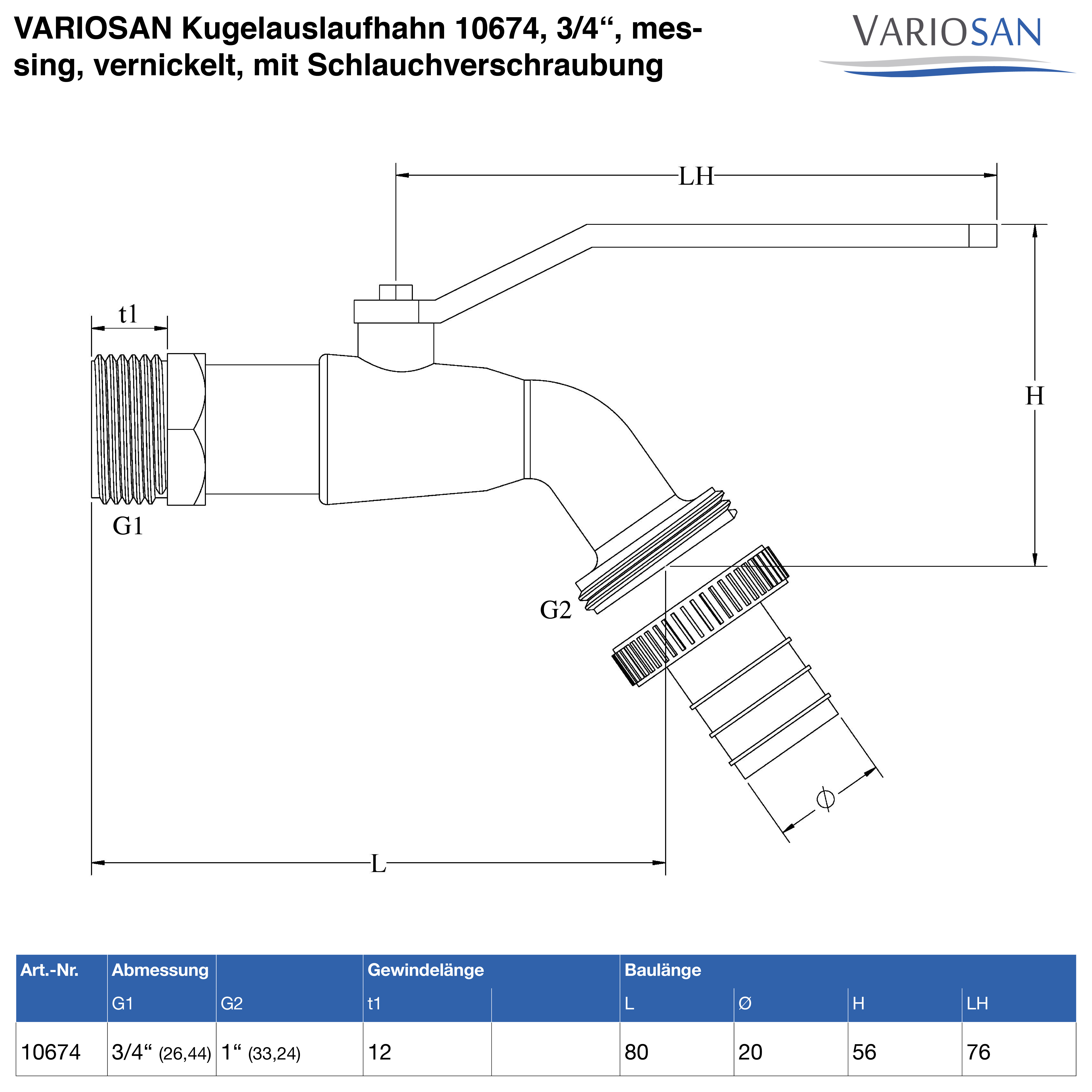 B08JV4MNZV-PT05 VARIOSAN Regentonnendurchführung + Kugelauslaufhahn Set 14702, 3/4", Messing