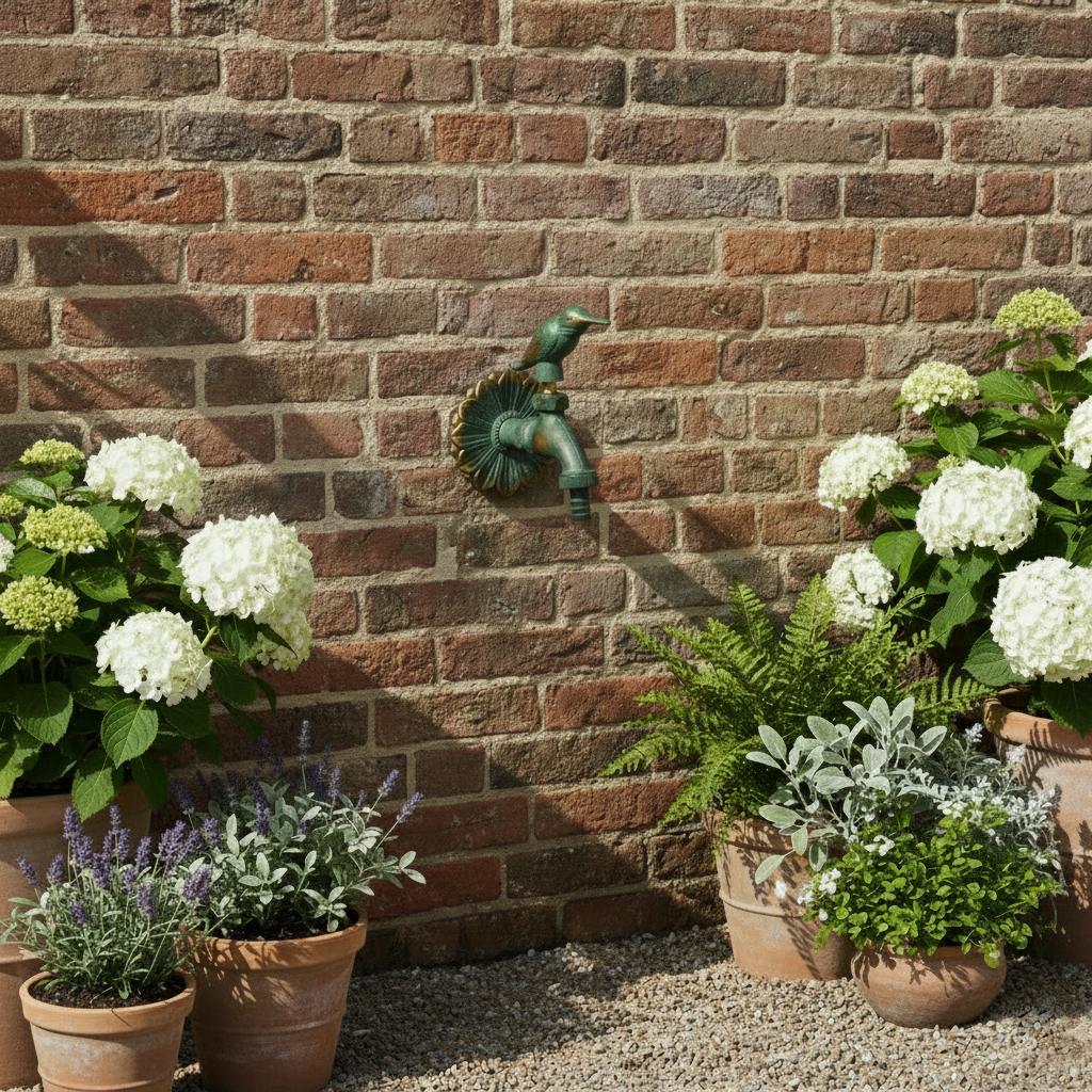 VARIOSAN Nostalgie-Auslaufventil "Vogel" 11220, 1/2", Messing-patiniert, langer Wandabstand, massive