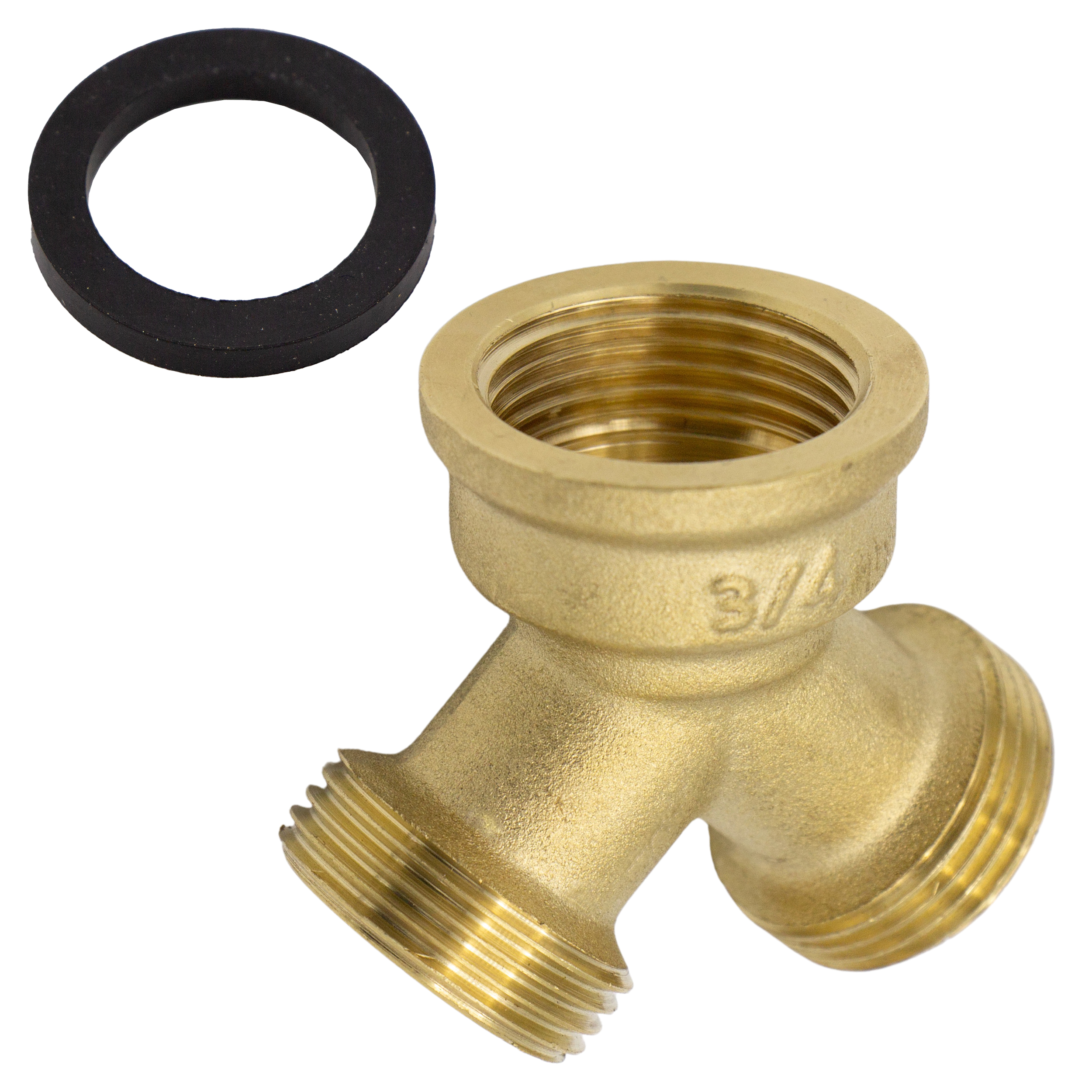 VARIOSAN 2-Wege Y-Verteiler 10315, 3/4", Messing, blank