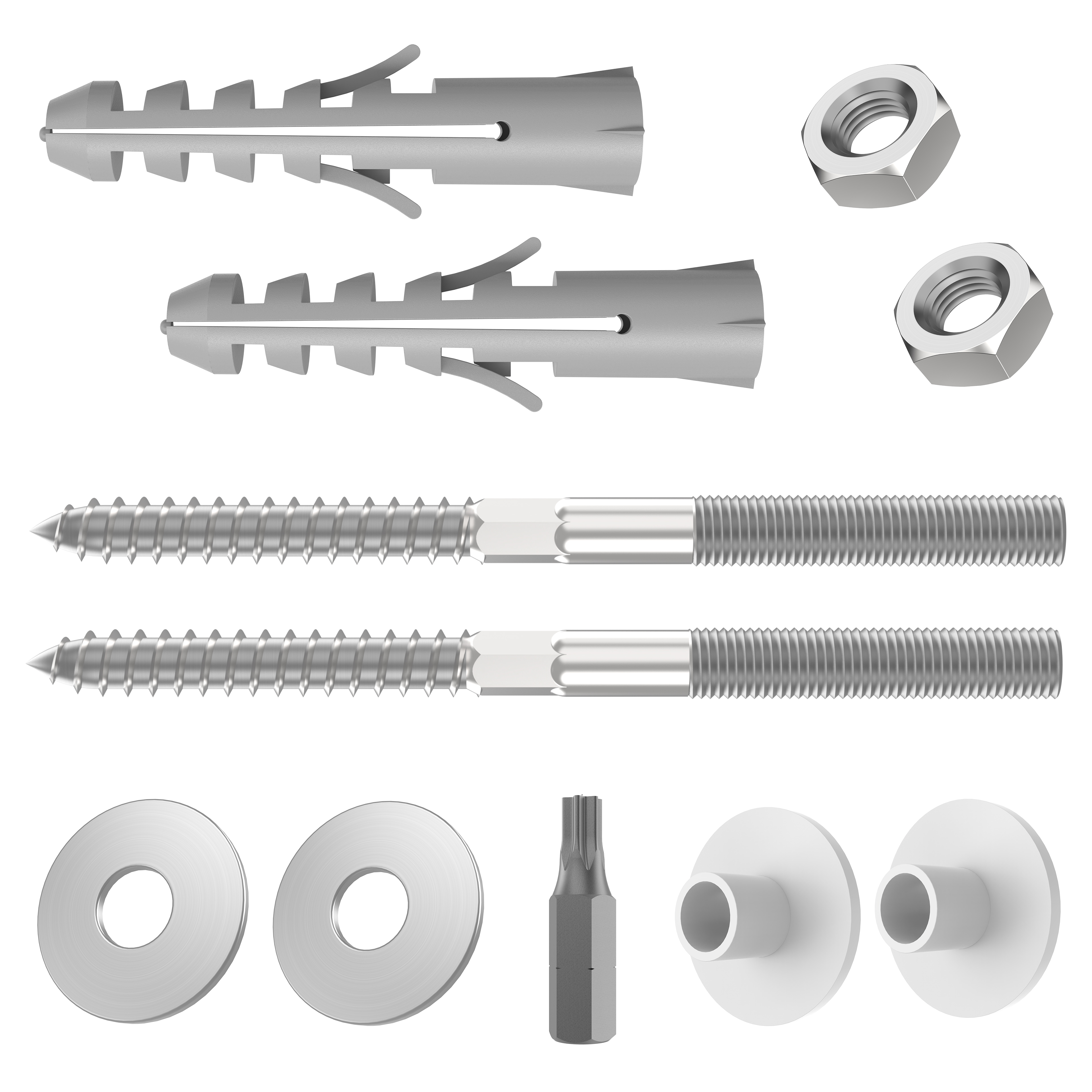 VARIOSAN Waschtischbefestigung 14092, M10 x 140 mm, 10-teiliges Profi-Montageset