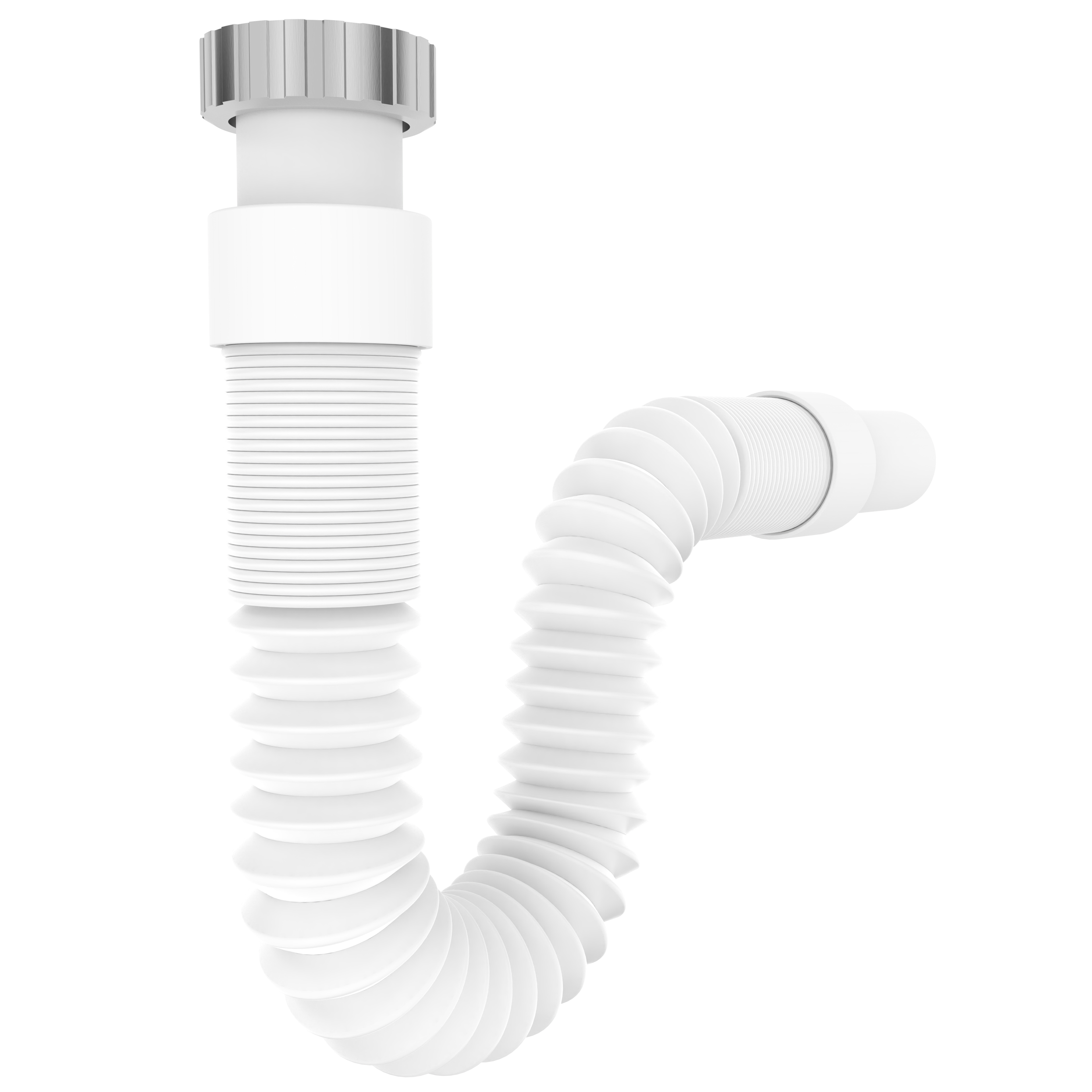 B082VH878L-MAIN VARIOSAN Flexibler Ablaufschlauch 13972, 1 1/4" x 32 mm, Siphon / Geruchsverschluss für Waschbecken, Ausziehbar von 320 - 880 mm