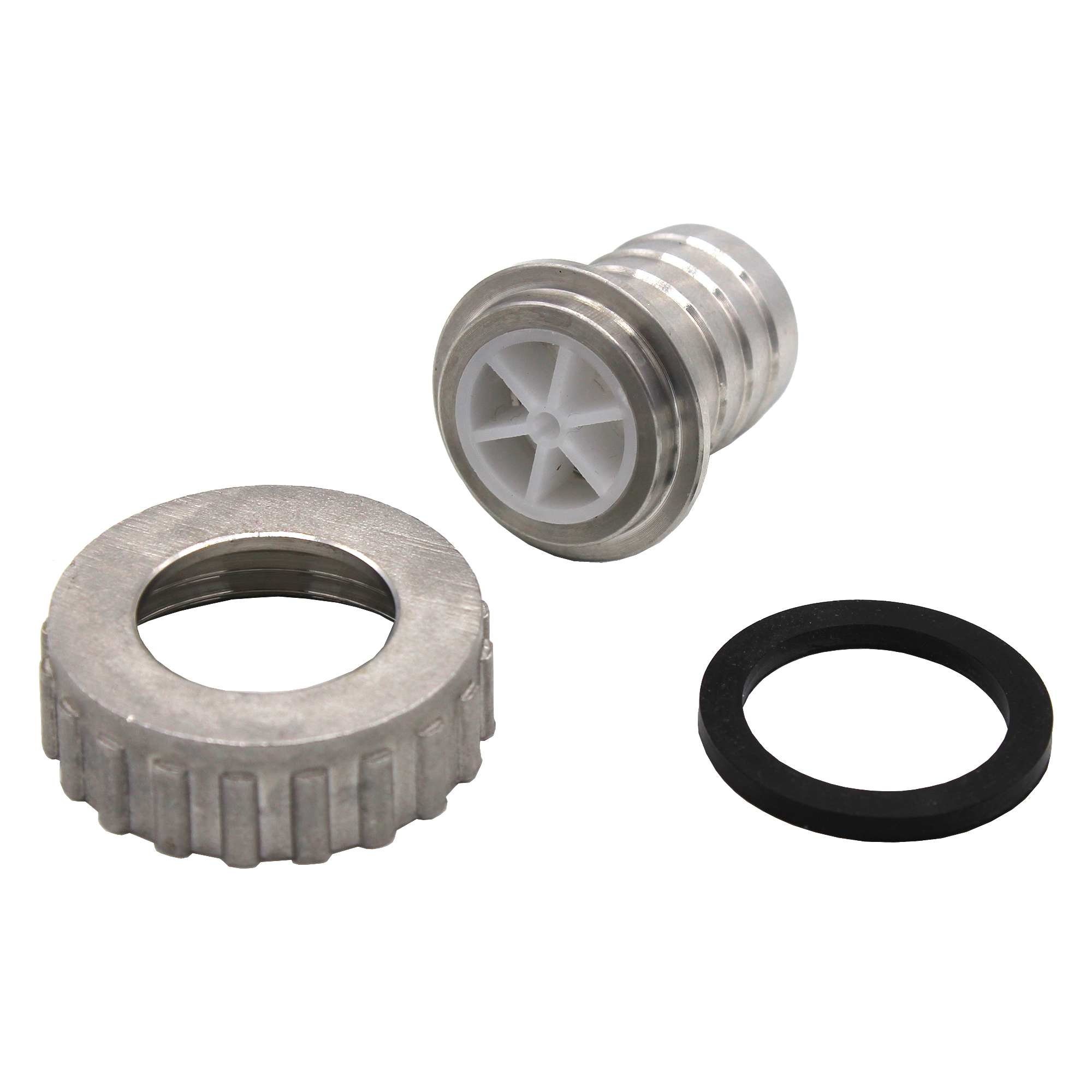 11343_6_F VARIOSAN Kugelauslaufhahn 11343, 3/4", Edelstahl, abschließbar, mit Schlauchverschraubung