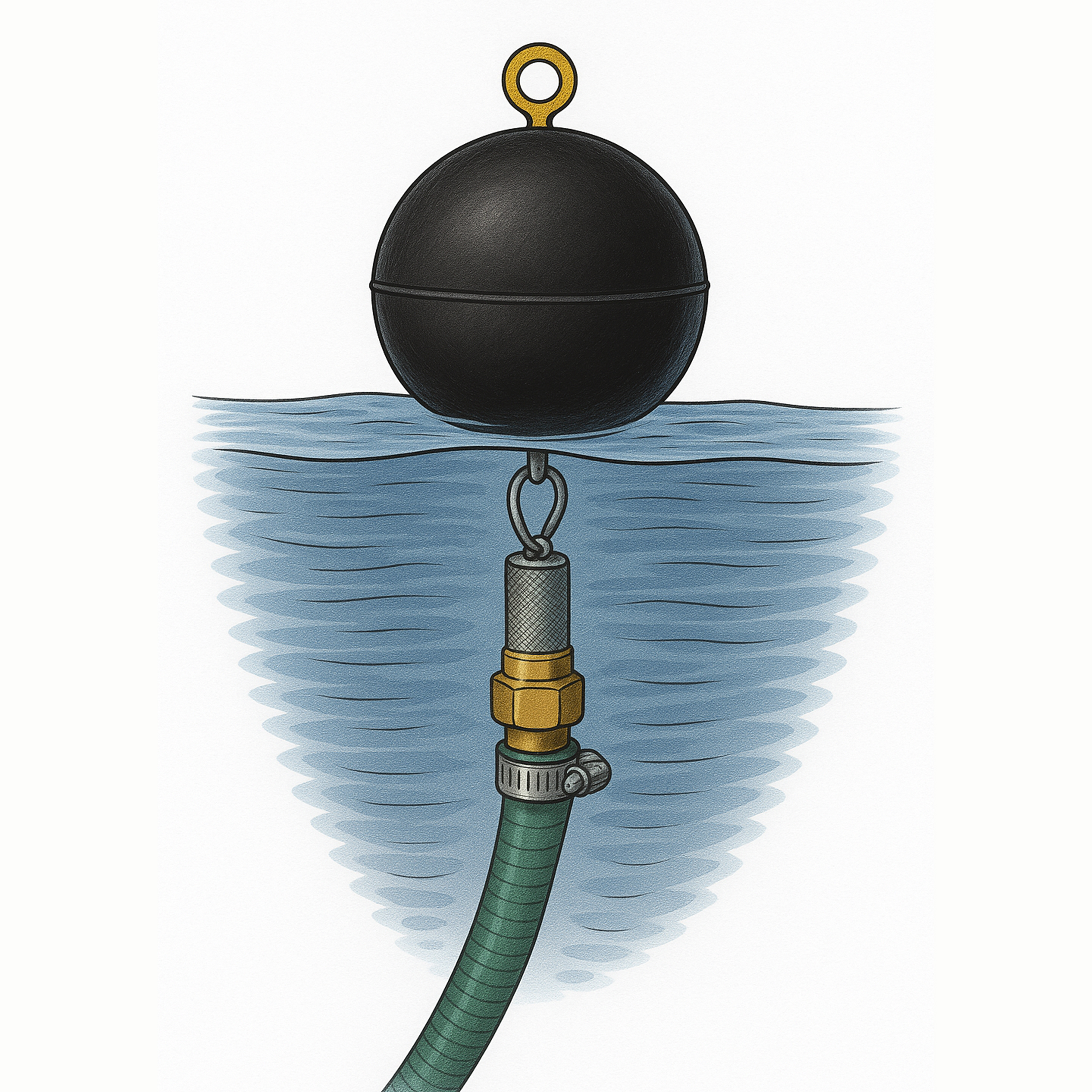 VARIOSAN Schwimmende Entnahme Set 12494, 1", Schwimmerkugel, Saugkorb, Rückschlagventil, Schlauchtülle