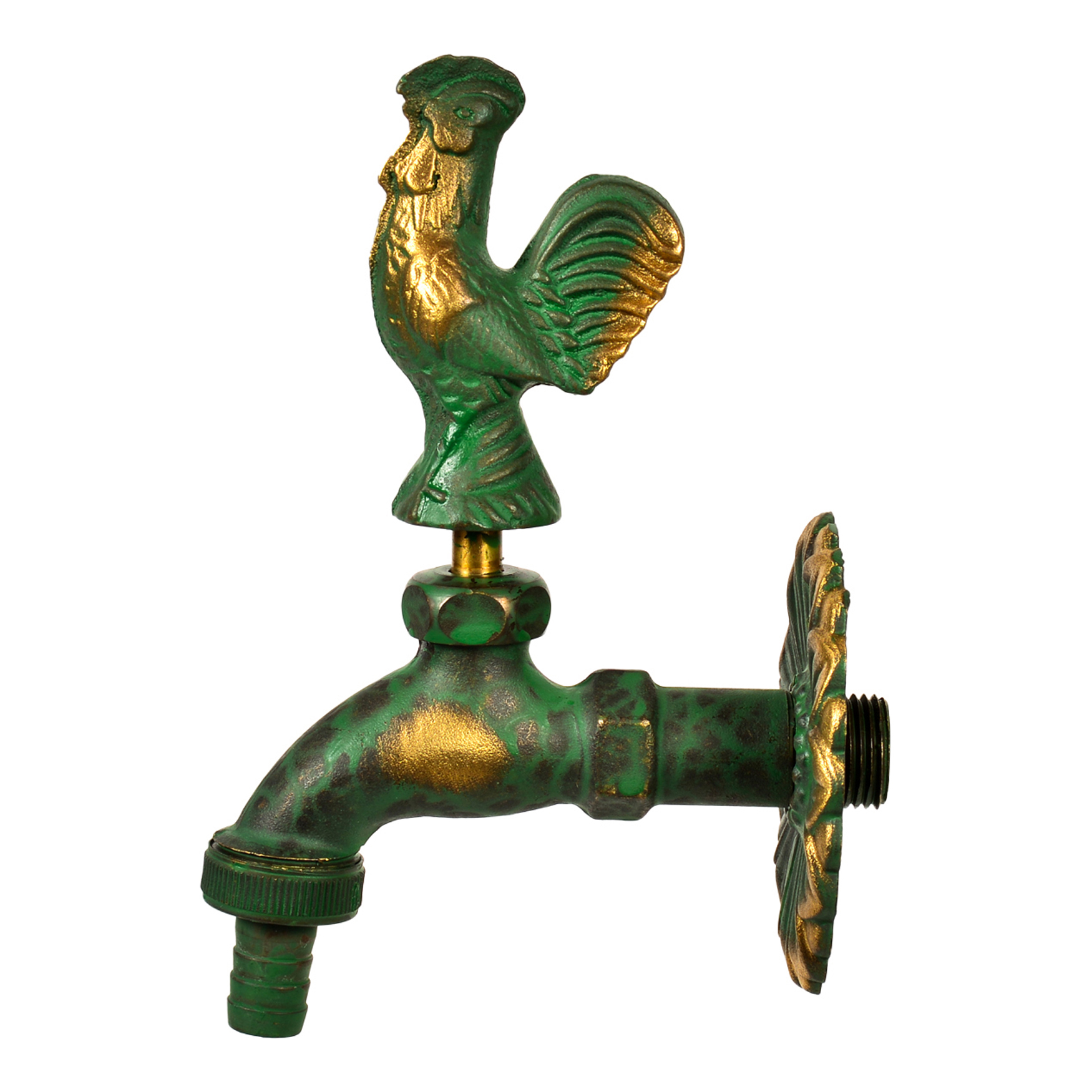 11237-4260323011237-e55bc VARIOSAN Nostalgie-Auslaufventil "Hahn" 11237, 1/2", Messing-patiniert, langer Wandabstand, massive