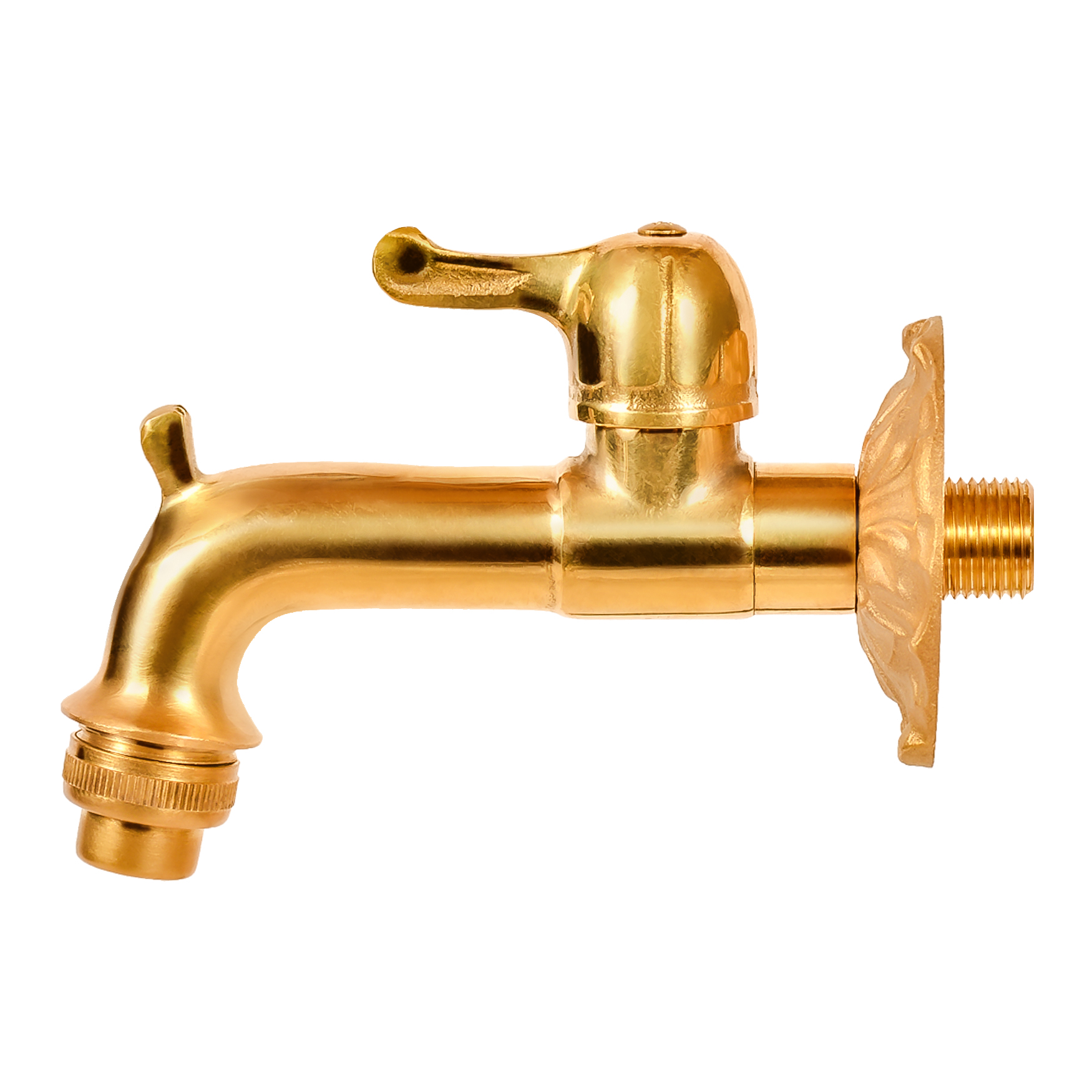 edit-11275-4260323011275-13c54 VARIOSAN Nostalgie-Auslaufventil 11275, 1/2", Messing-poliert, langer Wandabstand, massive Wandroset