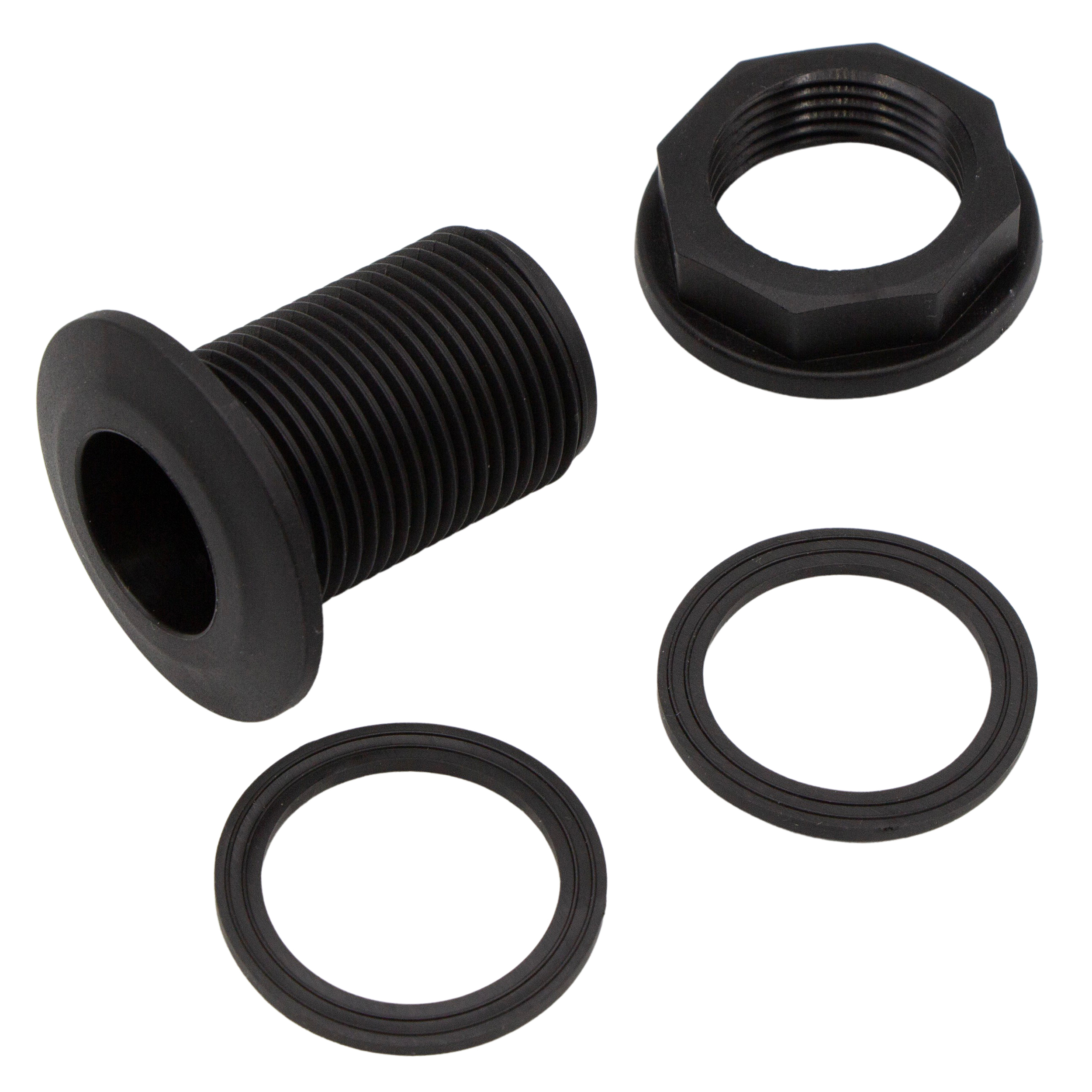 VARIOSAN Regentonnendurchführung 16829, 1" Außengewinde, Kunststoff (PP), inkl. Dichtung