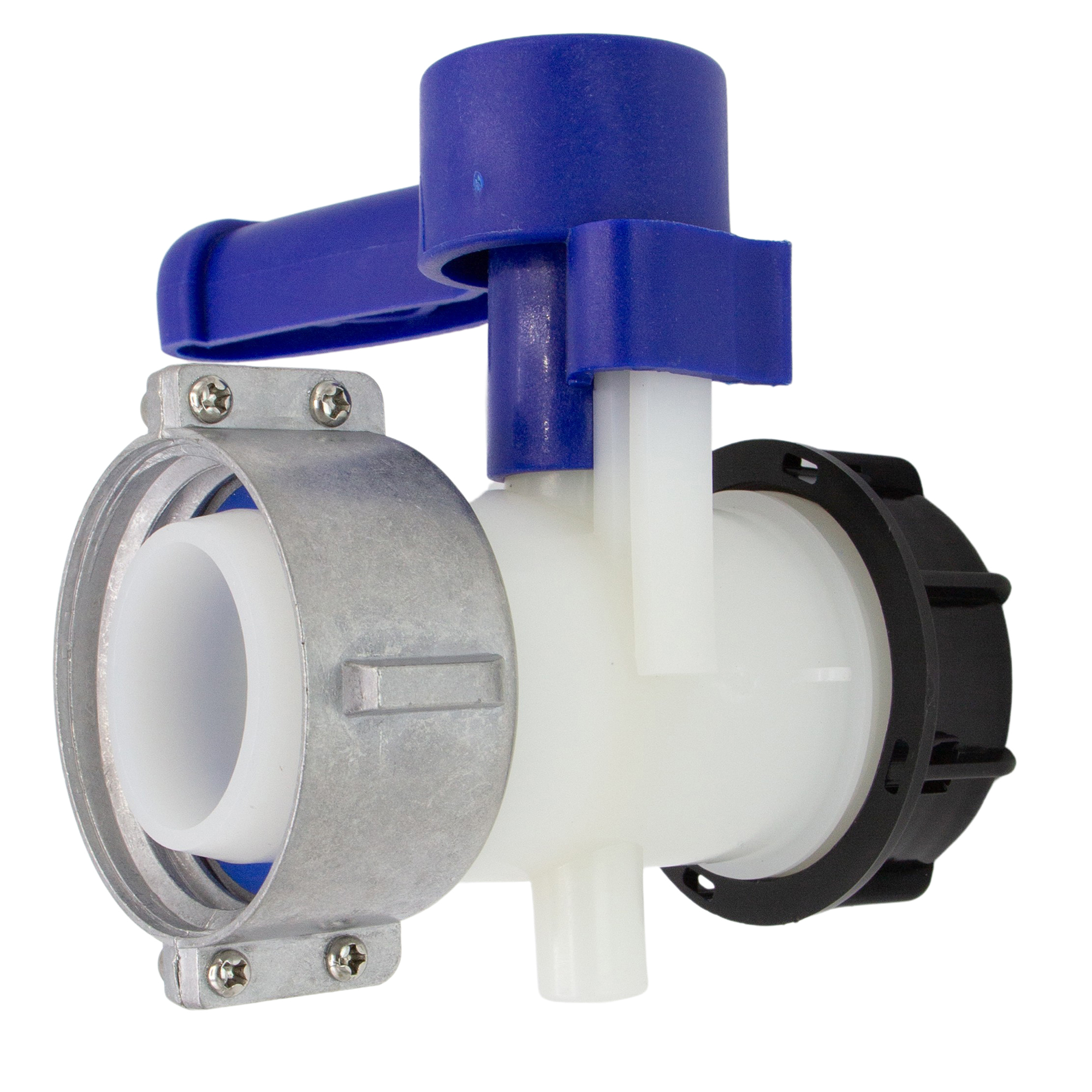 VARIOSAN IBC Klappenhahn 18076, S60x6 (60 mm), DN50, ALU Überwurf