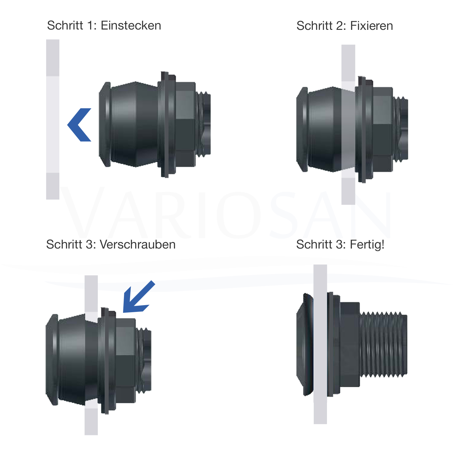 PUSH-IN-Tankdurchfuehrung-Montageanleitung VARIOSAN PUSH-IN Tankdurchführung 16355, 1 1/4" x 1", PP, schwarz