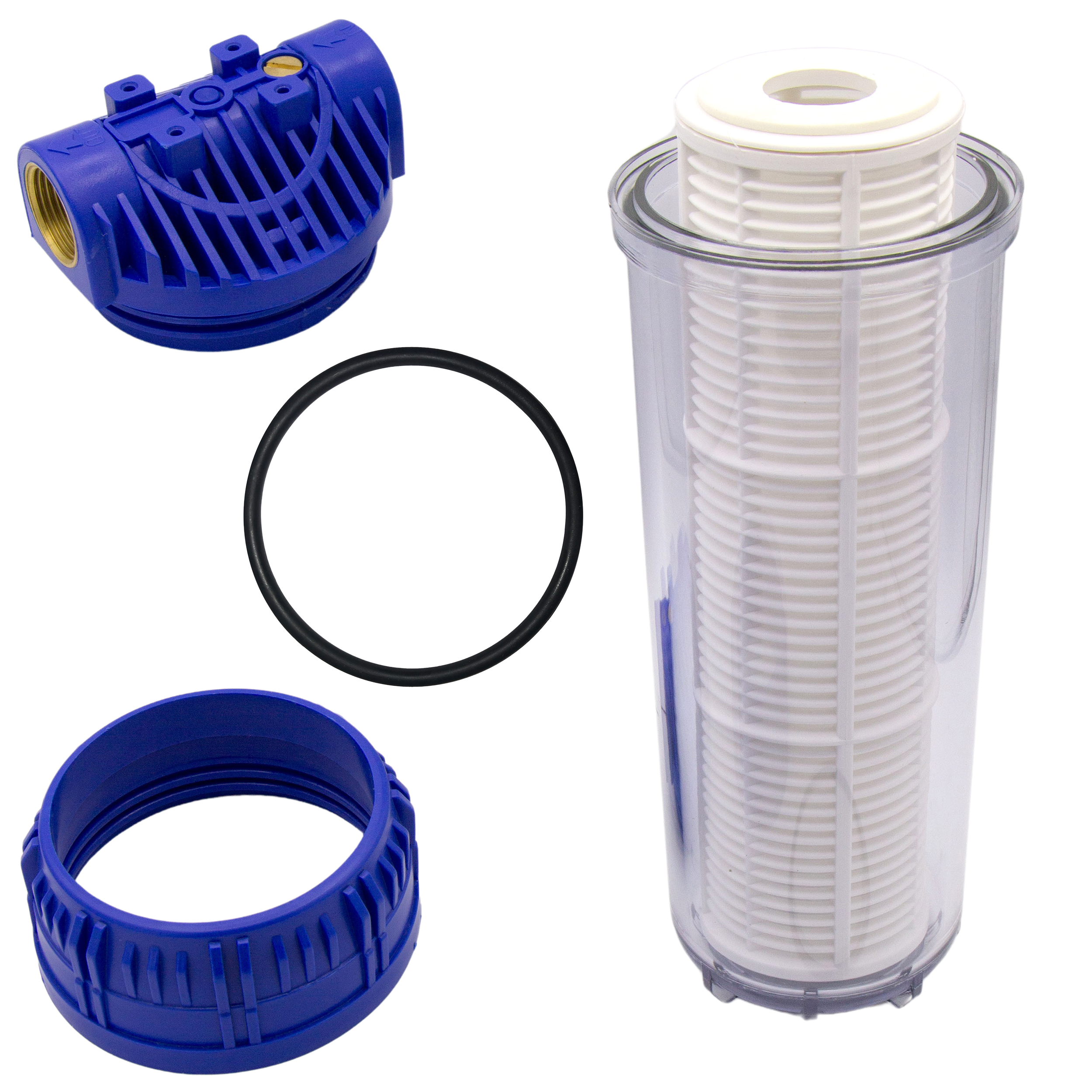 VARIOSAN Vorfilter (10 Zoll) für Pumpen und Hauswasserwerke 18410, 3/4" Innengewinde, 8 bar, 6.000 l/h Durchflussmenge, 0,06 mm Maschenweite