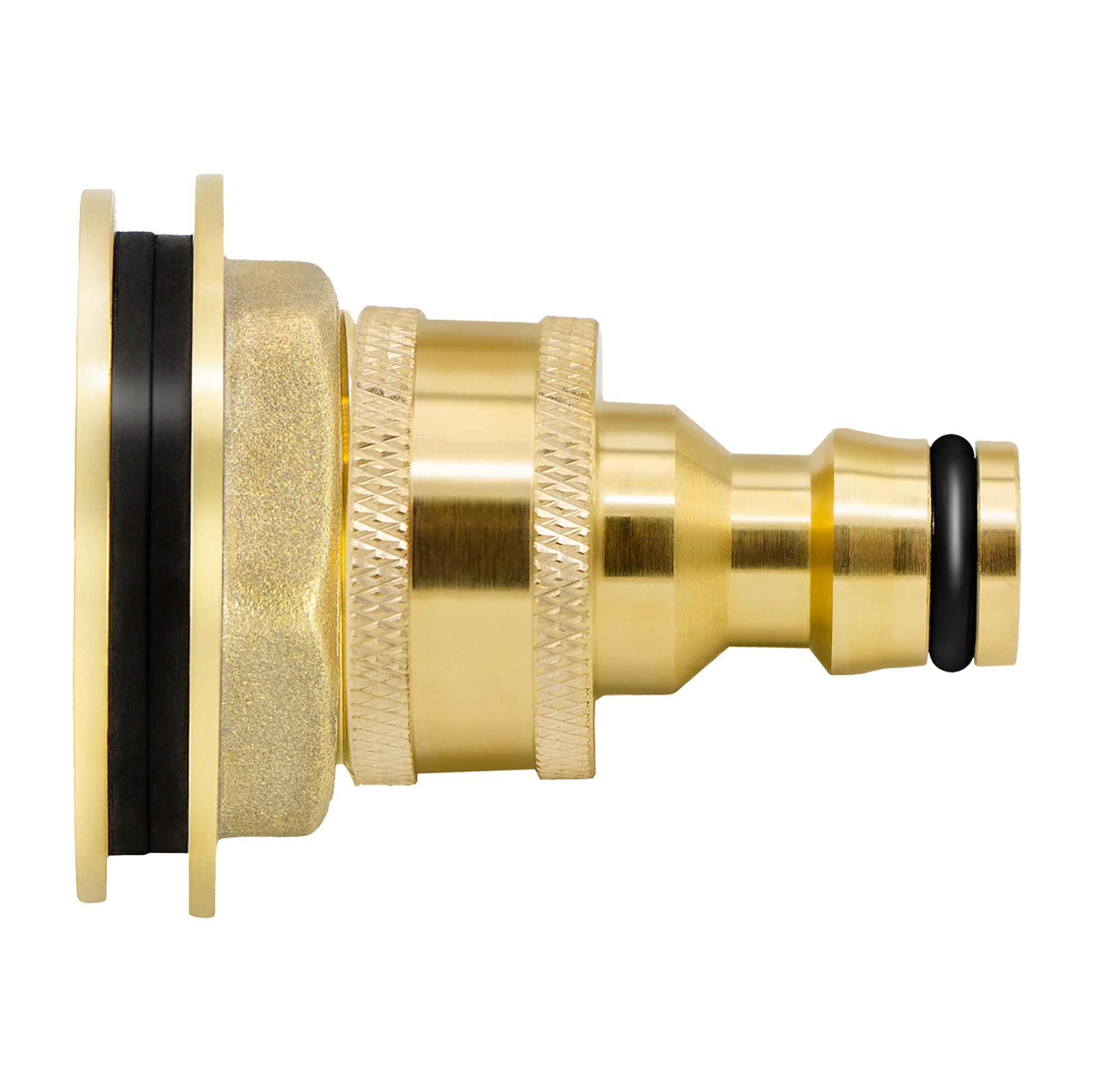 17840-4260323017840-62d4c VARIOSAN Regentonnendurchführung + Stecksystem Set 17840, 1", Messing, z.B. System Gardena