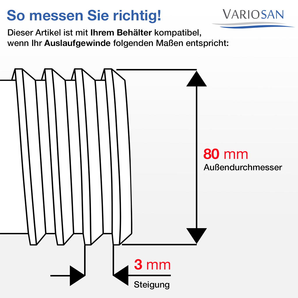 VARIOSAN IBC Adapter (M80x3 auf S60x6) 16072, Kunststoff, schwarz