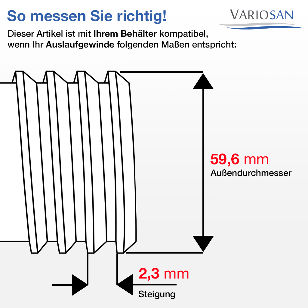 VARIOSAN IBC Adapter (2" auf S60x6) 16065, Kunststoff, schwarz
