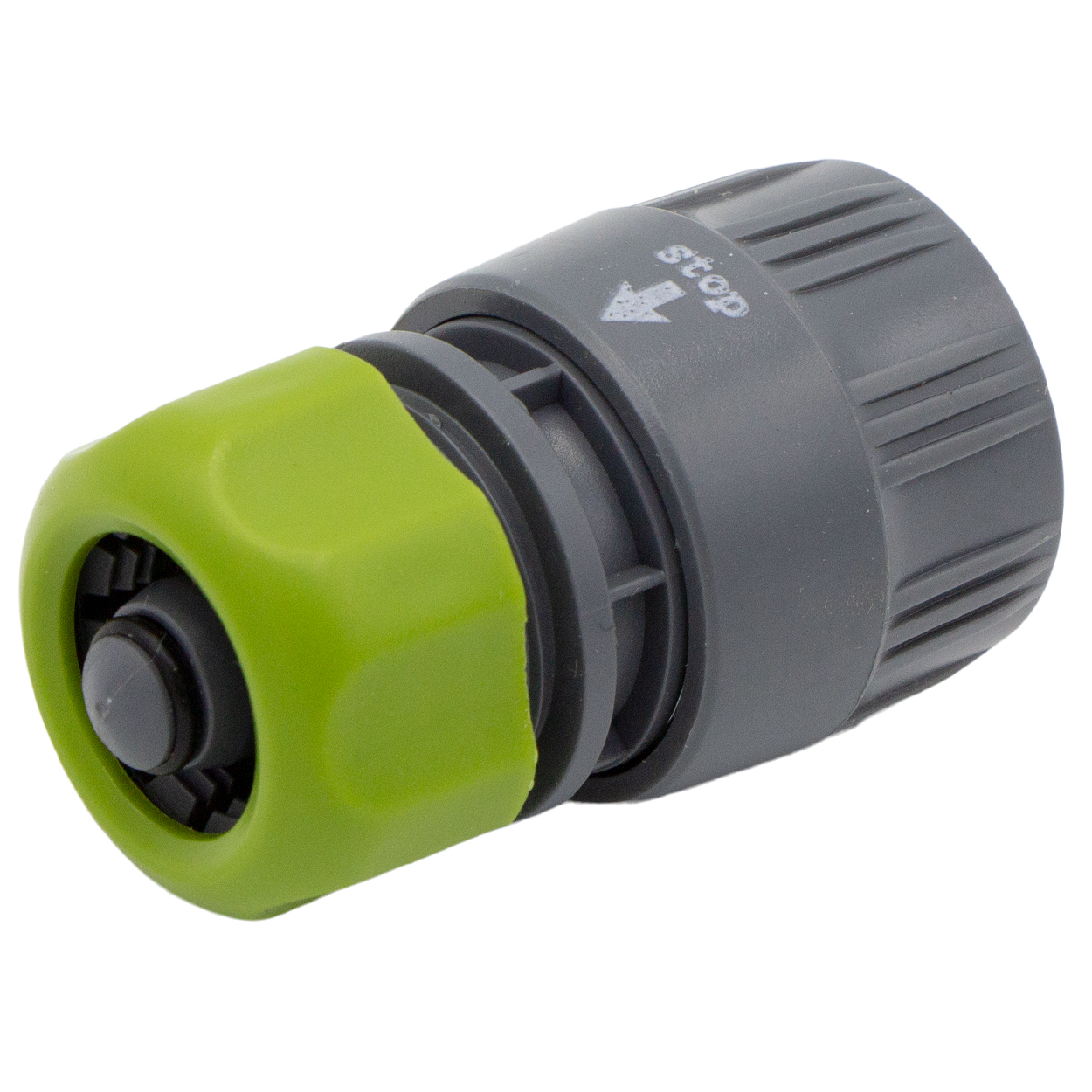 VARIOSAN Stecksystem Schlauchkupplung mit Wasserstop 15822, 3/4", PVC-U, grau