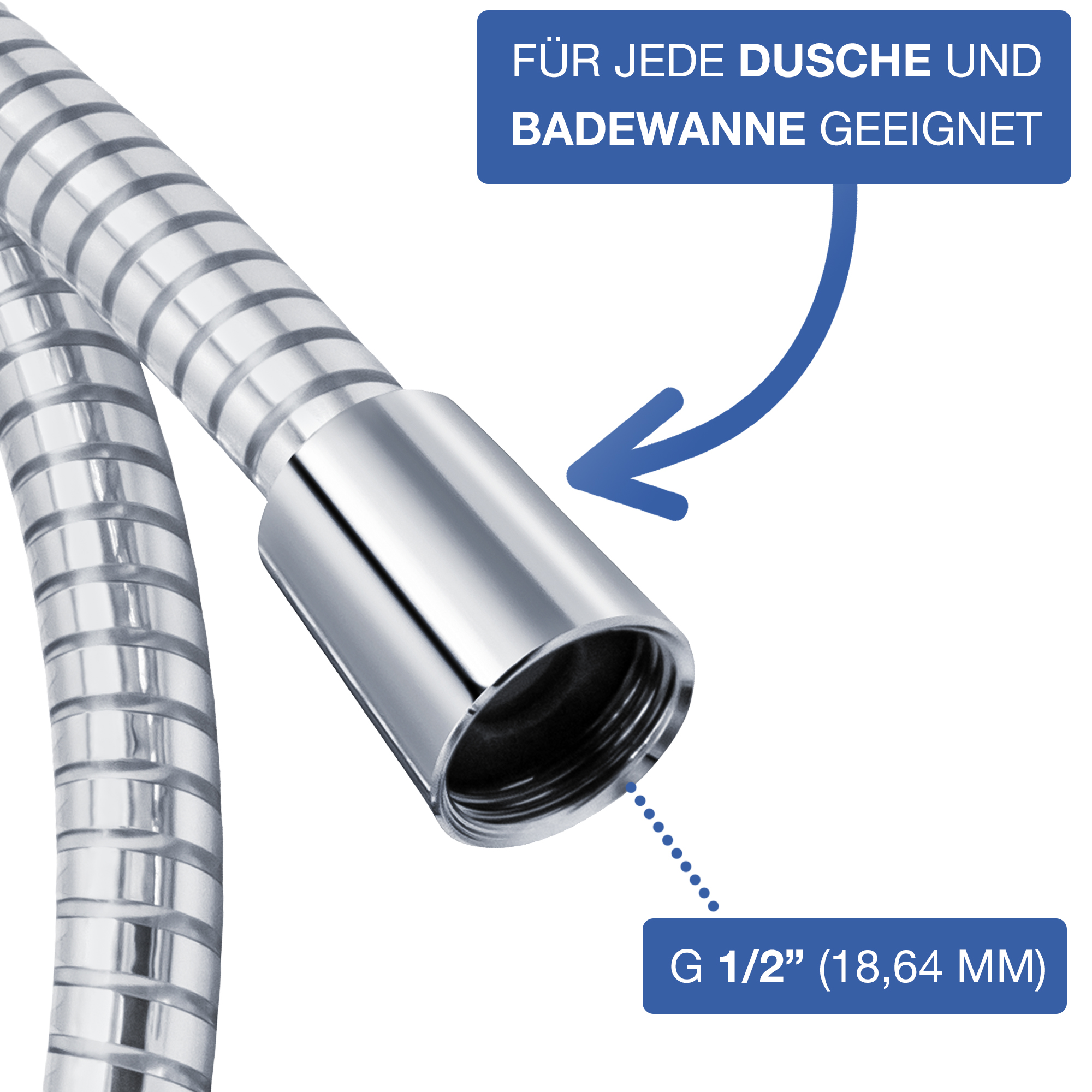 VARIOSAN Brauseschlauch Basic 10032, 1,50 m, Kunststoff, DN15