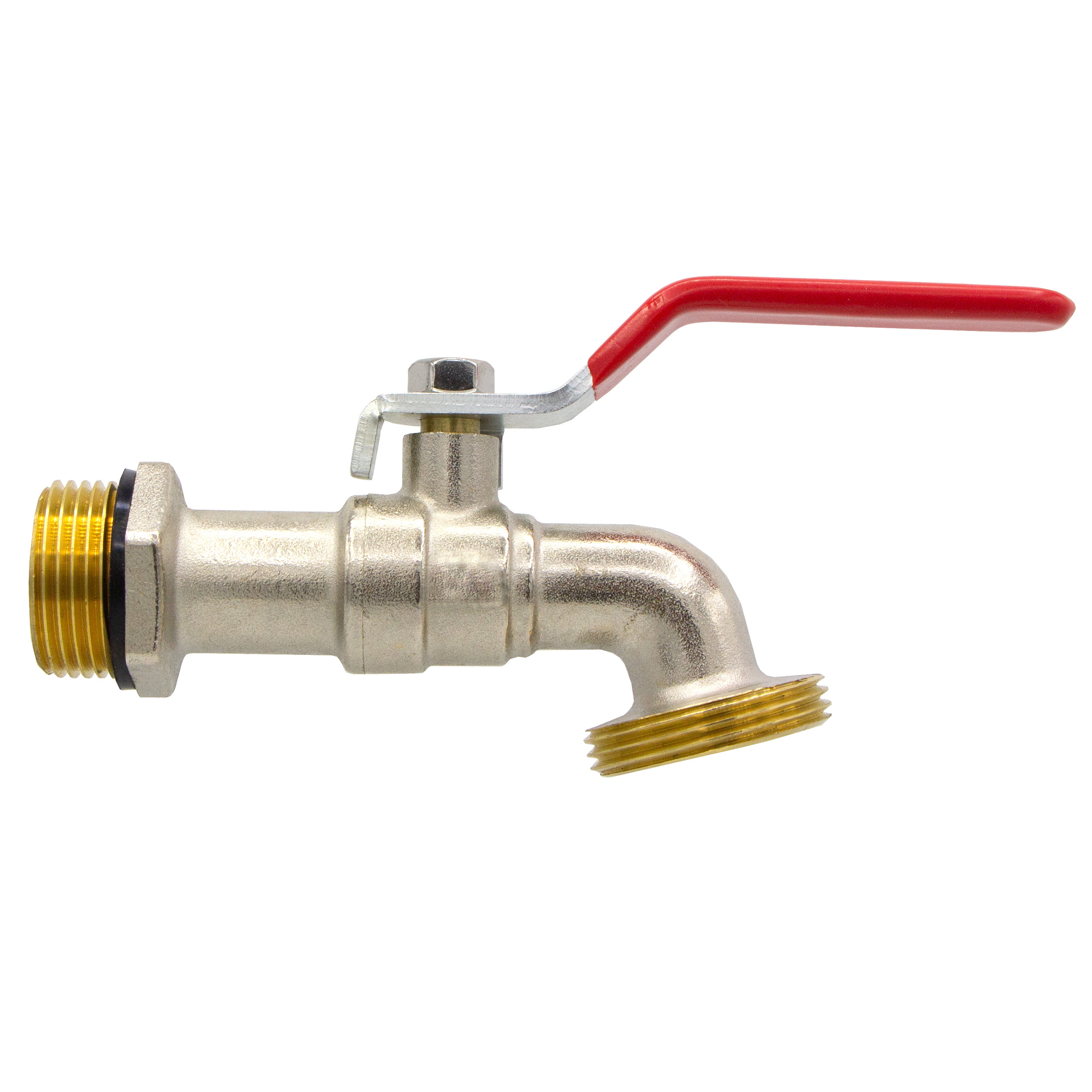 12883-4260323012883-be50b VARIOSAN Kugelauslaufhahn 12883, 1", messing, vernickelt, mit Schlauchverschraubung