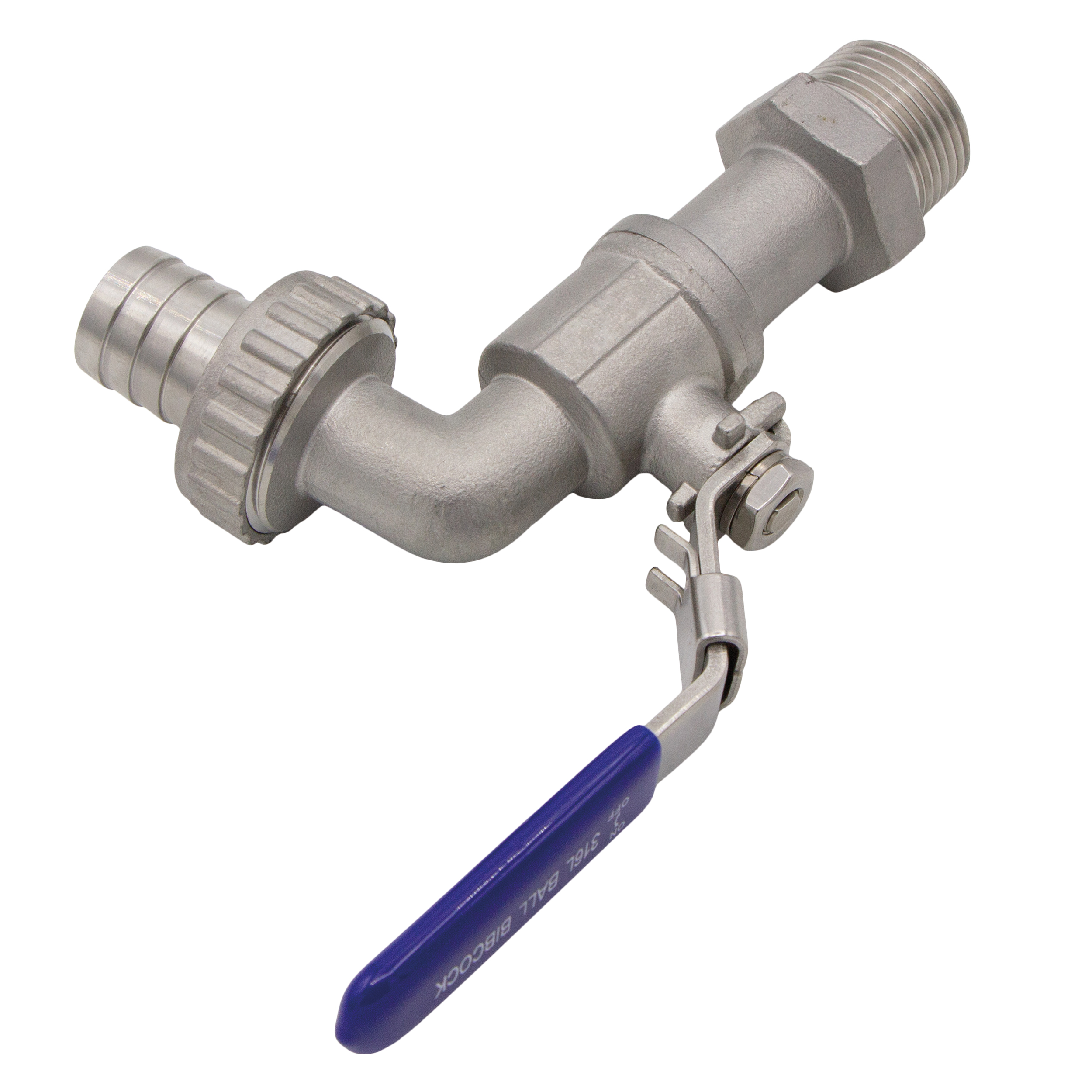 11343_4_F VARIOSAN Kugelauslaufhahn 11343, 3/4", Edelstahl, abschließbar, mit Schlauchverschraubung