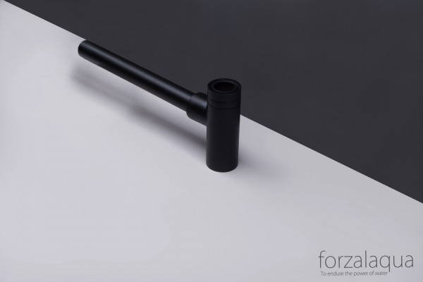 Forzalaqua Design Siphon schwarz rund 1 1/4"